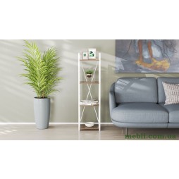Етажерка 4/34 Ferrum-decor Серії Коннект 120x34x28 білий ДСП Дуб Сонома Труфель 16мм
