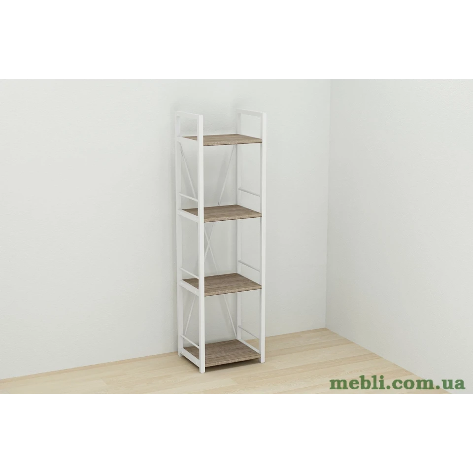 Етажерка 4/34 Ferrum-decor Серії Коннект 120x34x28 білий ДСП Дуб Сонома Труфель 16мм