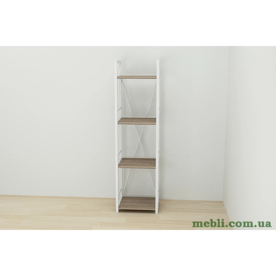 Етажерка 4/34 Ferrum-decor Серії Коннект 120x34x28 білий ДСП Дуб Сонома Труфель 16мм