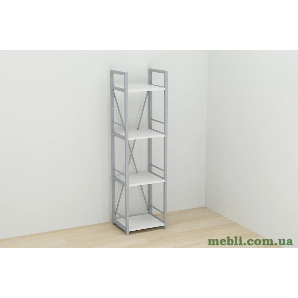 Етажерка 4/34 Ferrum-decor Серії Коннект 120x34x28 сірий ДСП Білий 16мм