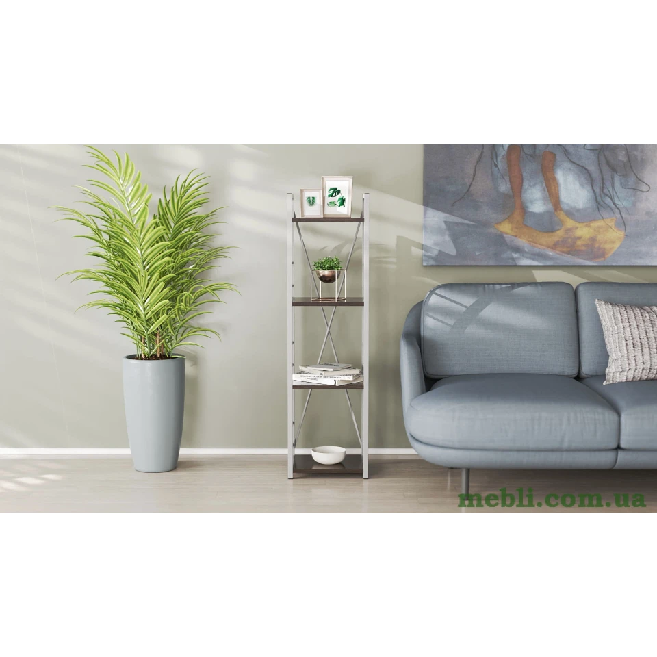 Етажерка 4/34 Ferrum-decor Серії Коннект 120x34x28 сірий ДСП Венге 16мм