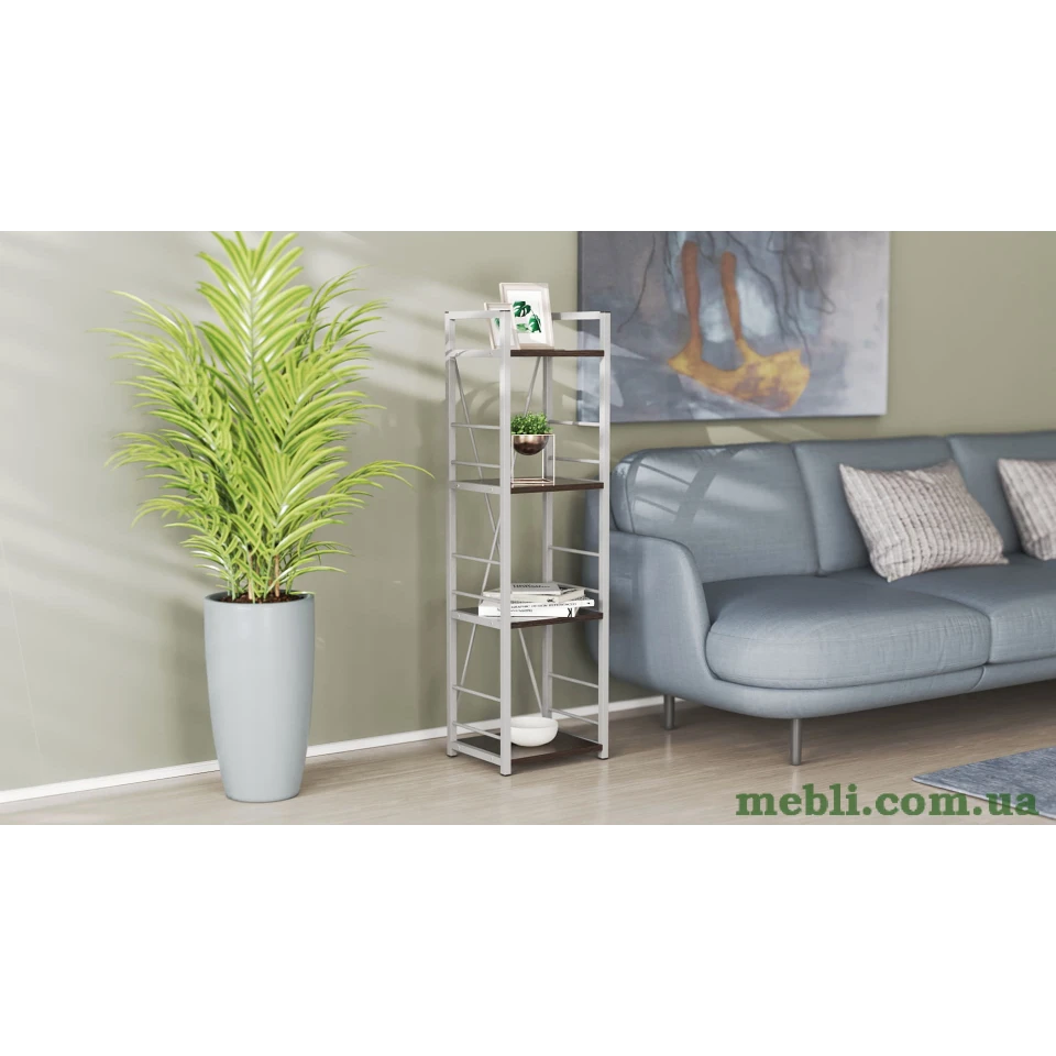 Етажерка 4/34 Ferrum-decor Серії Коннект 120x34x28 сірий ДСП Венге 16мм