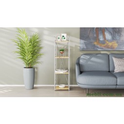 Етажерка 4/34 Ferrum-decor Серії Коннект 120x34x28 сірий ДСП Дуб Артизан 16мм