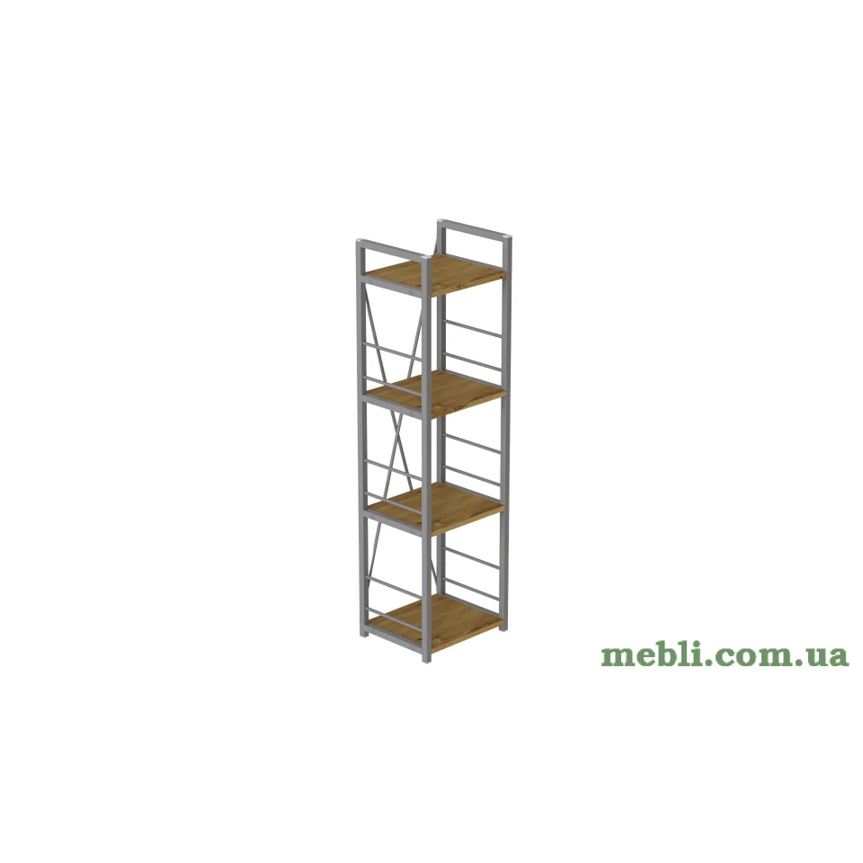 Етажерка 4/34 Ferrum-decor Серії Коннект 120x34x28 сірий ДСП Дуб Артизан 16мм