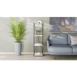 Етажерка 4/34 Ferrum-decor Серії Коннект 120x34x28 чорний ДСП Білий 16мм