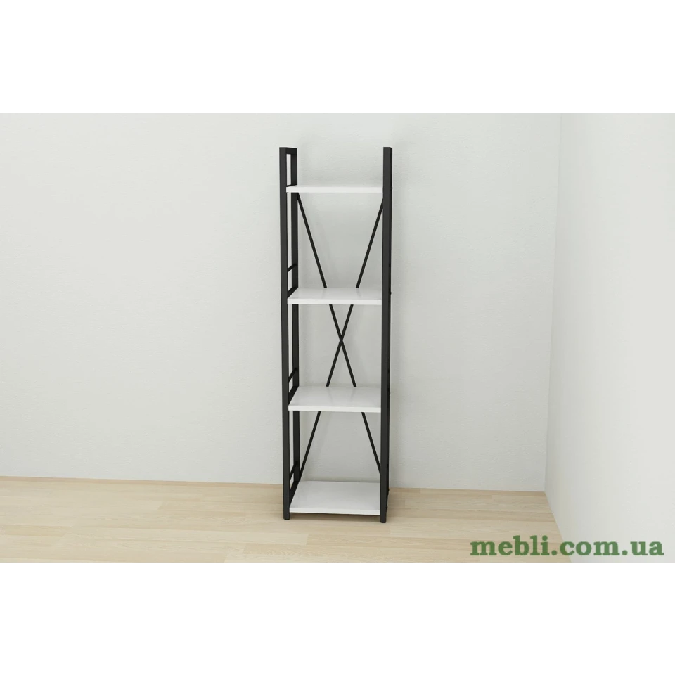 Етажерка 4/34 Ferrum-decor Серії Коннект 120x34x28 чорний ДСП Білий 16мм