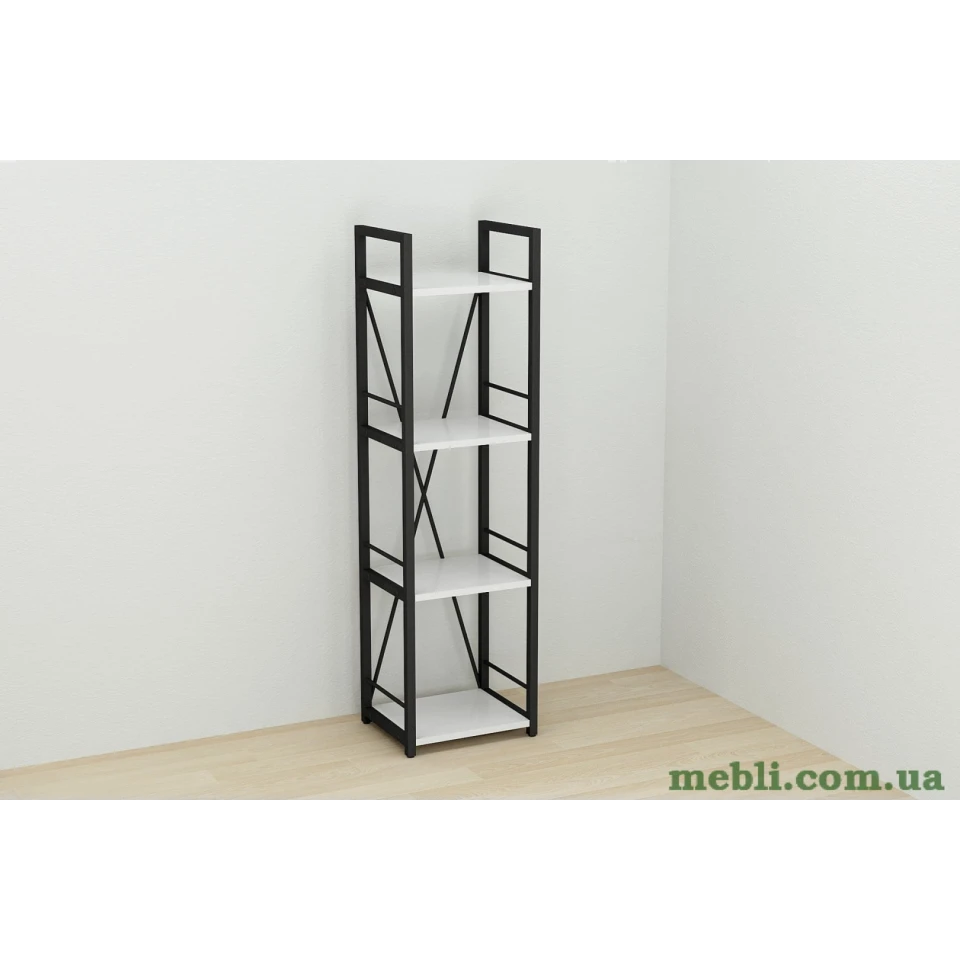 Етажерка 4/34 Ferrum-decor Серії Коннект 120x34x28 чорний ДСП Білий 16мм