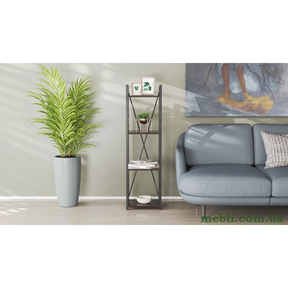 Етажерка 4/34 Ferrum-decor Серії Коннект 120x34x28 чорний ДСП Венге 16мм