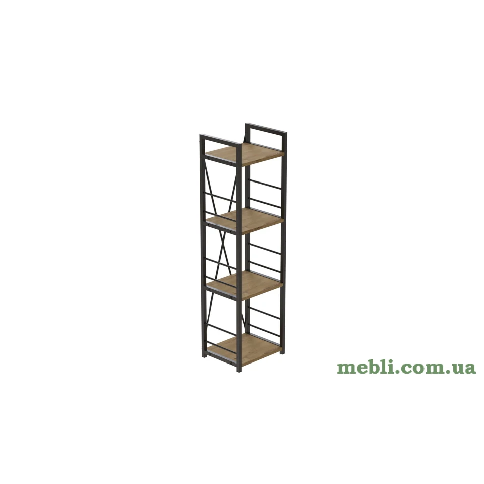 Етажерка 4/34 Ferrum-decor Серії Коннект 120x34x28 чорний ДСП Дуб Артизан 16мм