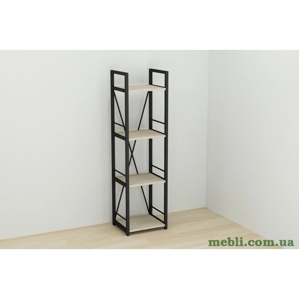 Етажерка 4/34 Ferrum-decor Серії Коннект 120x34x28 чорний ДСП Дуб Сонома 16мм