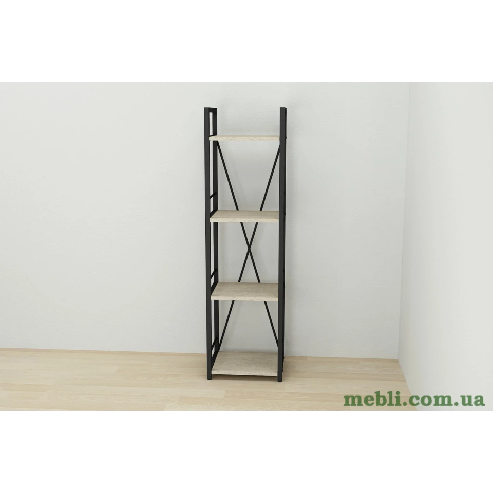 Етажерка 4/34 Ferrum-decor Серії Коннект 120x34x28 чорний ДСП Дуб Сонома 16мм