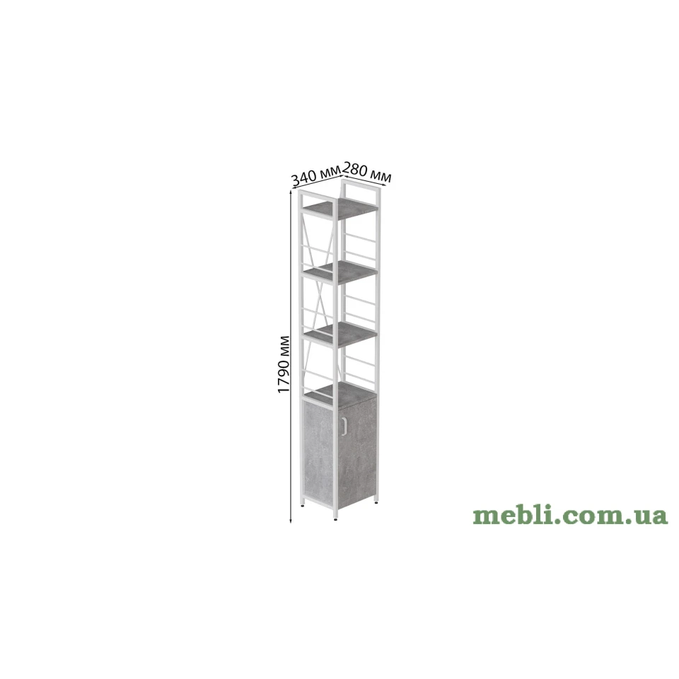 Етажерка 4/34 Ferrum-decor Серії Коннект з тумбою 179x34x28 Білий ДСП Бетон