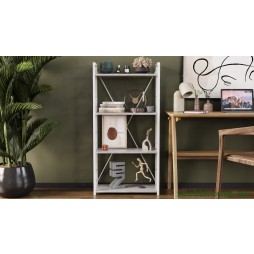 Етажерка 4/60 Ferrum-decor Серії Коннект 120x60x28 білий ДСП Бетон 16мм