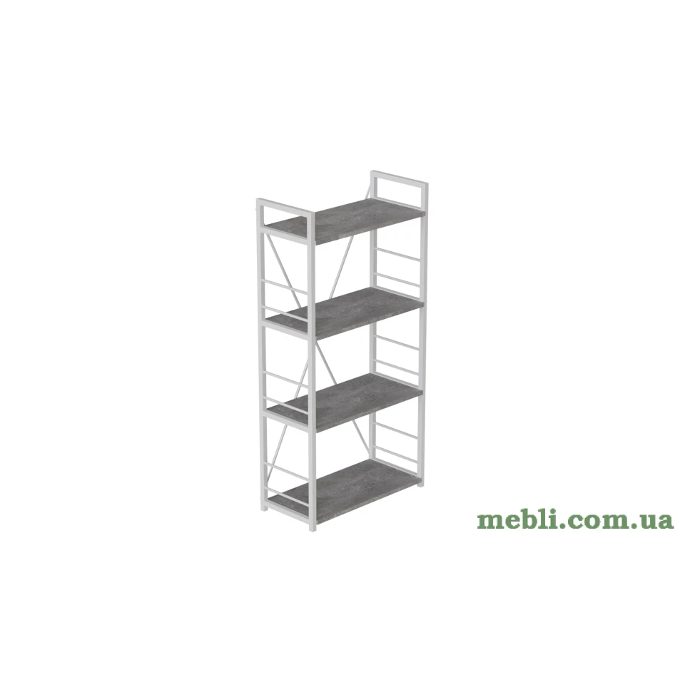 Етажерка 4/60 Ferrum-decor Серії Коннект 120x60x28 білий ДСП Бетон 16мм