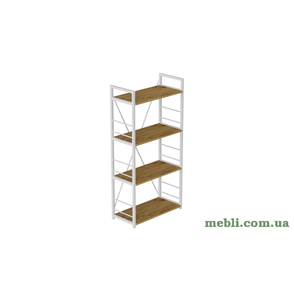 Етажерка 4/60 Ferrum-decor Серії Коннект 120x60x28 білий ДСП Дуб Артизан 16мм