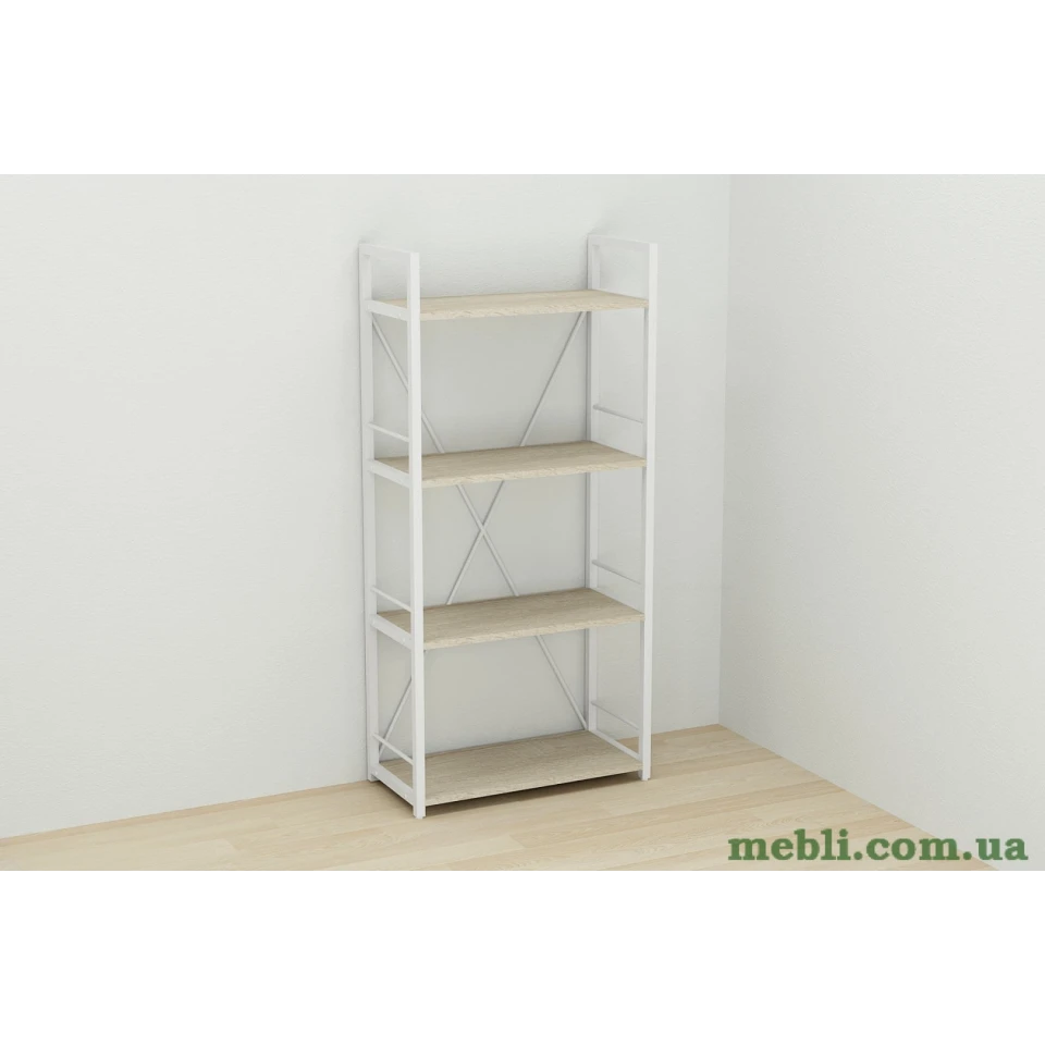 Етажерка 4/60 Ferrum-decor Серії Коннект 120x60x28 білий ДСП Дуб Сонома 16мм