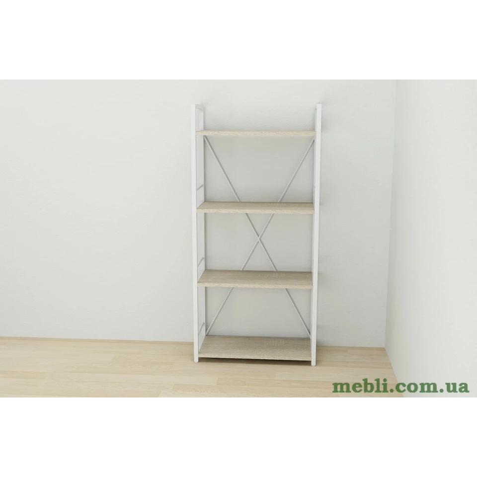 Етажерка 4/60 Ferrum-decor Серії Коннект 120x60x28 білий ДСП Дуб Сонома 16мм