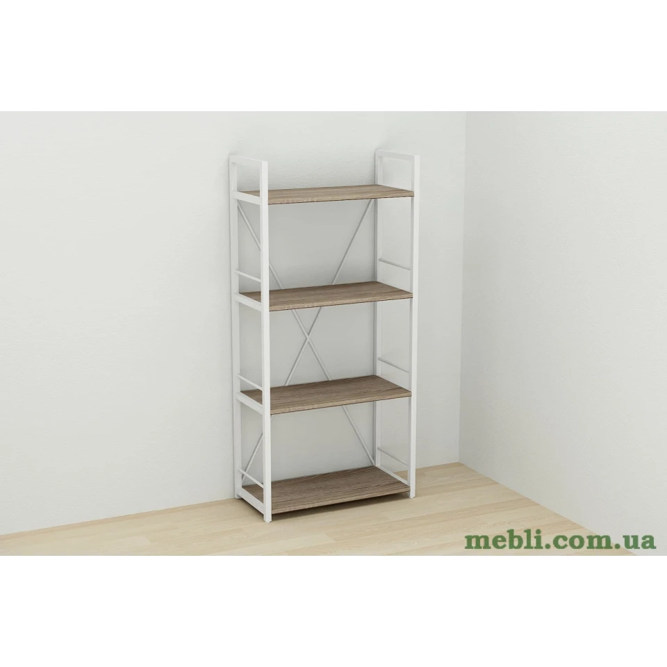 Етажерка 4/60 Ferrum-decor Серії Коннект 120x60x28 білий ДСП Дуб Сонома Трюфель 16мм