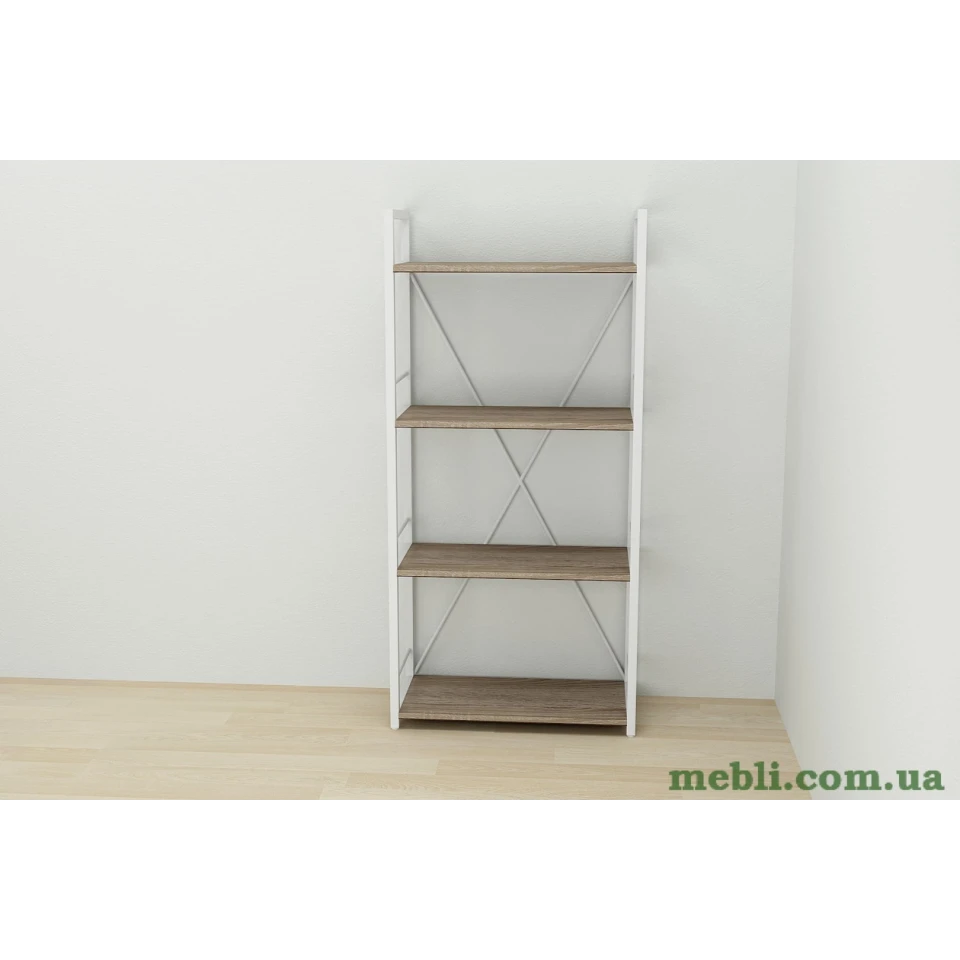 Етажерка 4/60 Ferrum-decor Серії Коннект 120x60x28 білий ДСП Дуб Сонома Трюфель 16мм