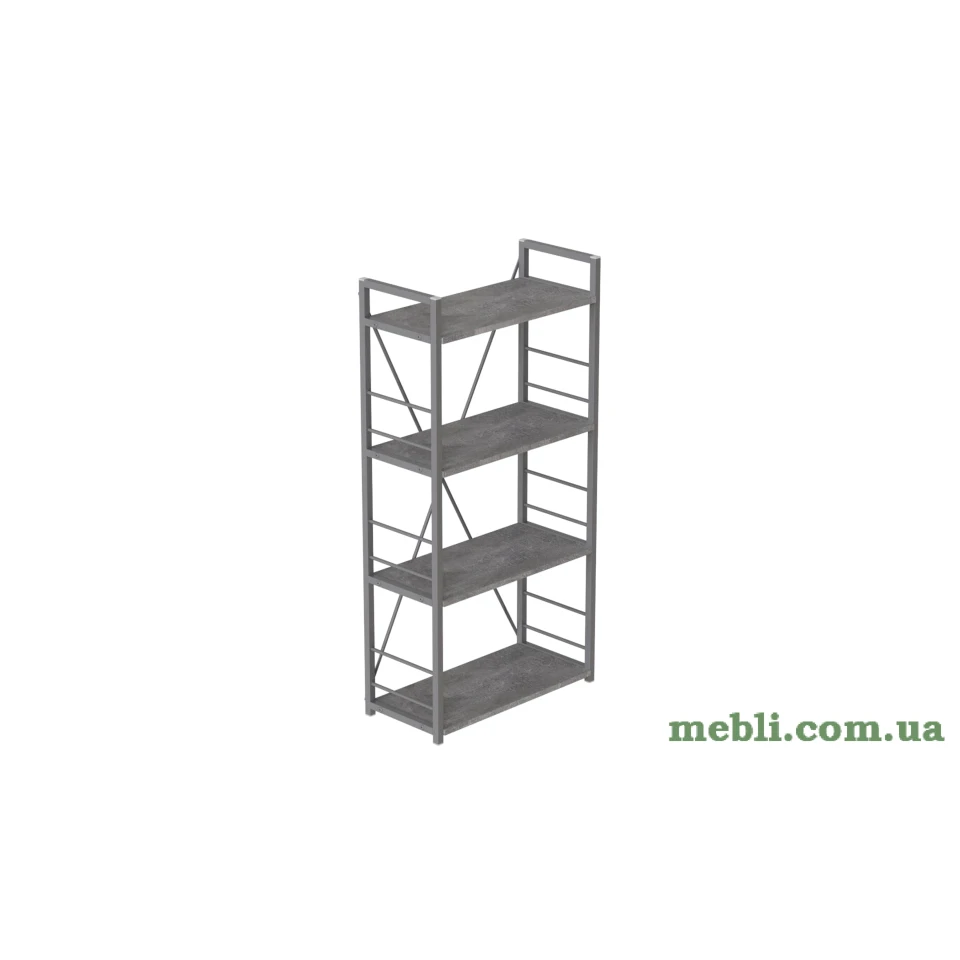 Етажерка 4/60 Ferrum-decor Серії Коннект 120x60x28 сірий ДСП Бетон 16мм