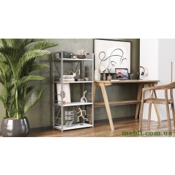 Етажерка 4/60 Ferrum-decor Серії Коннект 120x60x28 сірий ДСП Білий 16мм