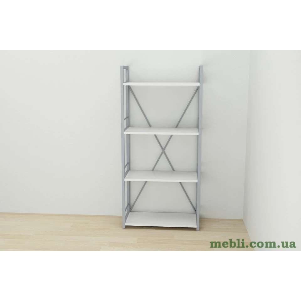 Етажерка 4/60 Ferrum-decor Серії Коннект 120x60x28 сірий ДСП Білий 16мм