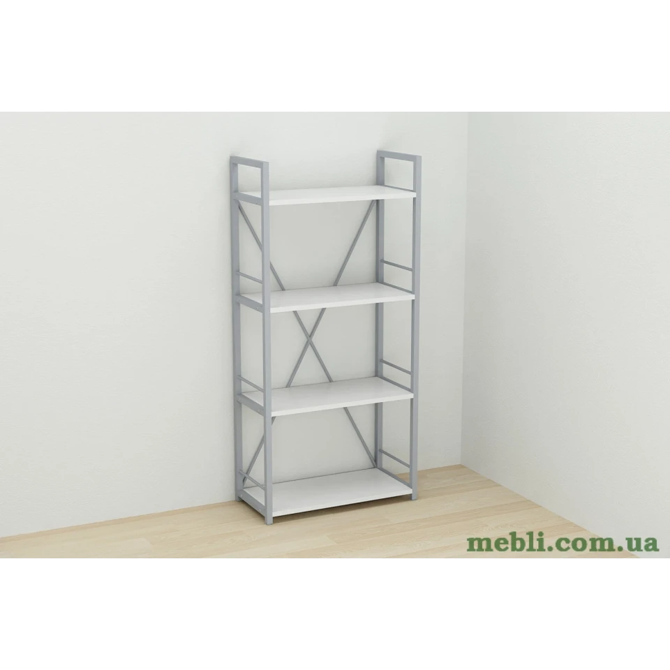 Етажерка 4/60 Ferrum-decor Серії Коннект 120x60x28 сірий ДСП Білий 16мм