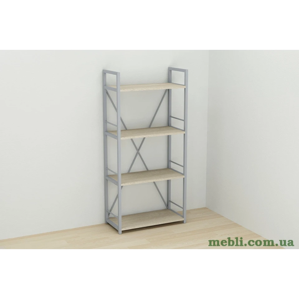 Етажерка 4/60 Ferrum-decor Серії Коннект 120x60x28 сірий ДСП Дуб Сонома 16мм