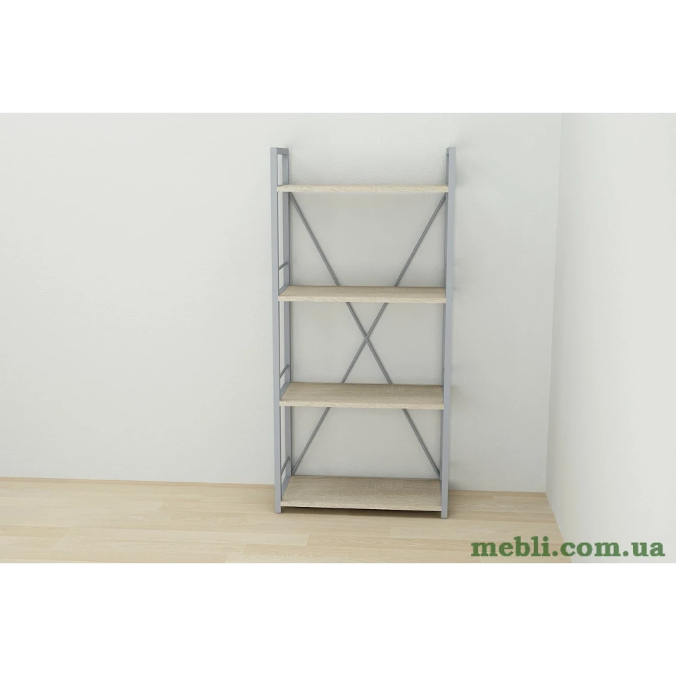 Етажерка 4/60 Ferrum-decor Серії Коннект 120x60x28 сірий ДСП Дуб Сонома 16мм