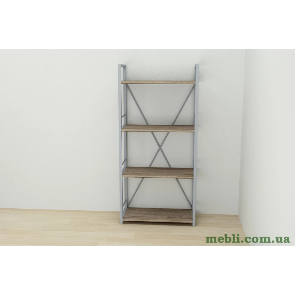 Етажерка 4/60 Ferrum-decor Серії Коннект 120x60x28 сірий ДСП Дуб Сонома Трюфель 16мм