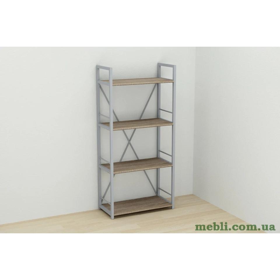 Етажерка 4/60 Ferrum-decor Серії Коннект 120x60x28 сірий ДСП Дуб Сонома Трюфель 16мм