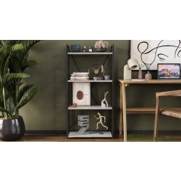 Етажерка 4/60 Ferrum-decor Серії Коннект 120x60x28 чорний ДСП Бетон 16мм