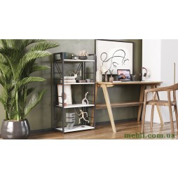 Етажерка 4/60 Ferrum-decor Серії Коннект 120x60x28 чорний ДСП Білий 16мм