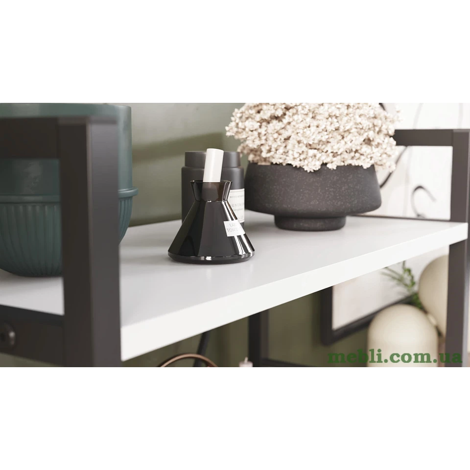 Етажерка 4/60 Ferrum-decor Серії Коннект 120x60x28 чорний ДСП Білий 16мм