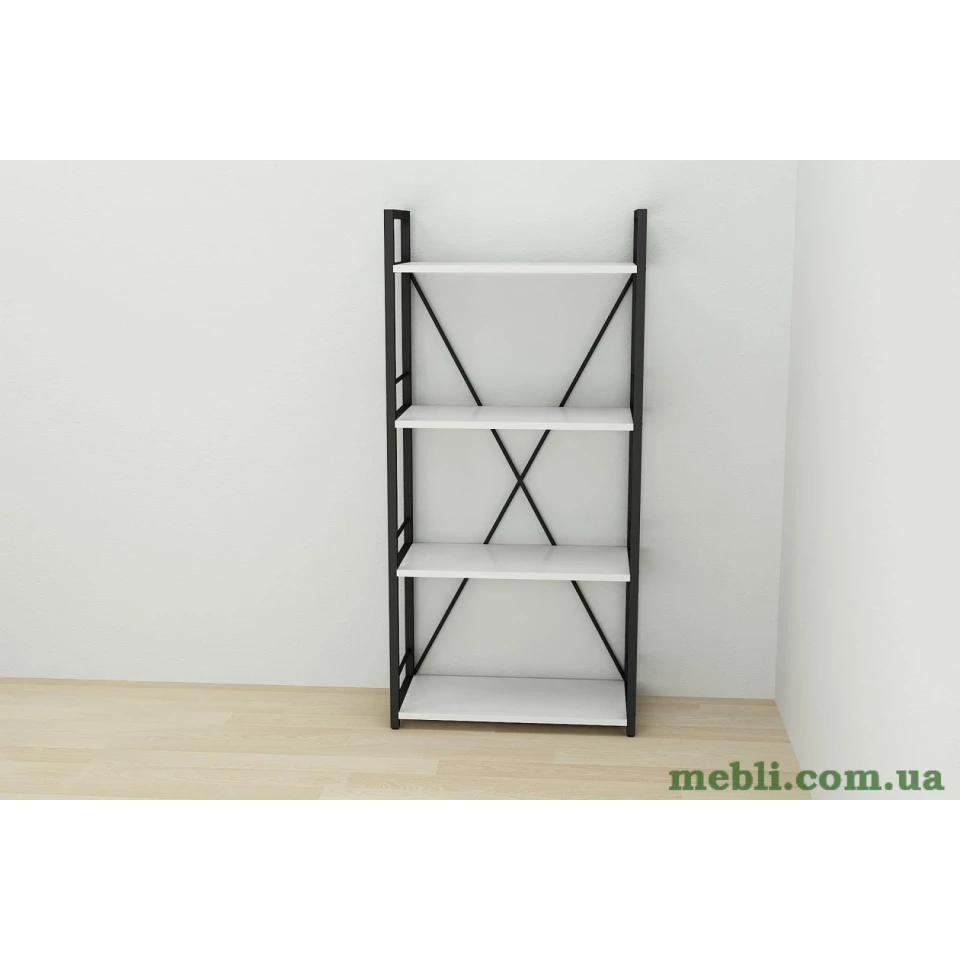 Етажерка 4/60 Ferrum-decor Серії Коннект 120x60x28 чорний ДСП Білий 16мм