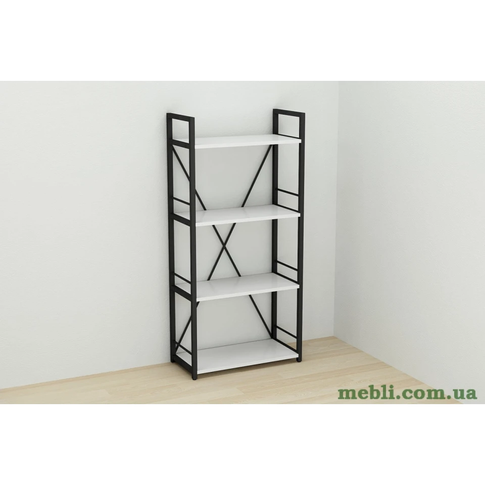 Етажерка 4/60 Ferrum-decor Серії Коннект 120x60x28 чорний ДСП Білий 16мм