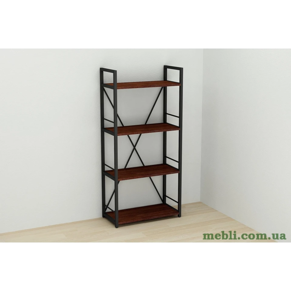 Етажерка 4/60 Ferrum-decor Серії Коннект 120x60x28 чорний ДСП Венге 16мм
