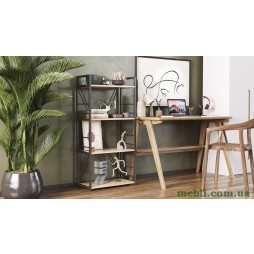 Етажерка 4/60 Ferrum-decor Серії Коннект 120x60x28 чорний ДСП Дуб Сонома 16мм