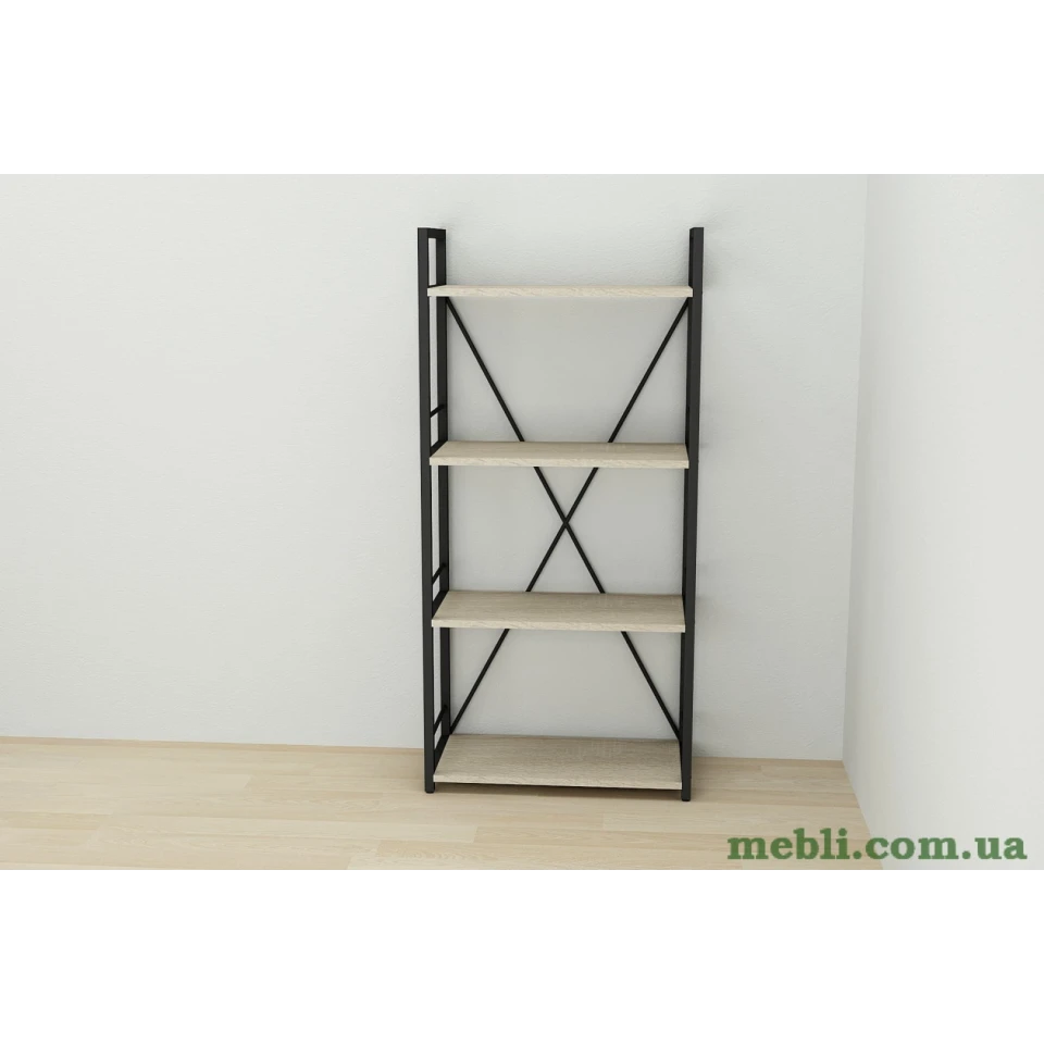 Етажерка 4/60 Ferrum-decor Серії Коннект 120x60x28 чорний ДСП Дуб Сонома 16мм