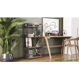 Етажерка 4/60 Ferrum-decor Серії Коннект 120x60x28 чорний ДСП Дуб Сонома Трюфель 16мм