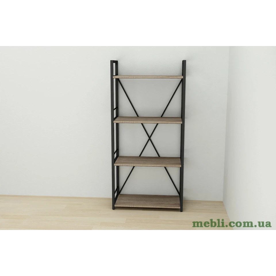 Етажерка 4/60 Ferrum-decor Серії Коннект 120x60x28 чорний ДСП Дуб Сонома Трюфель 16мм
