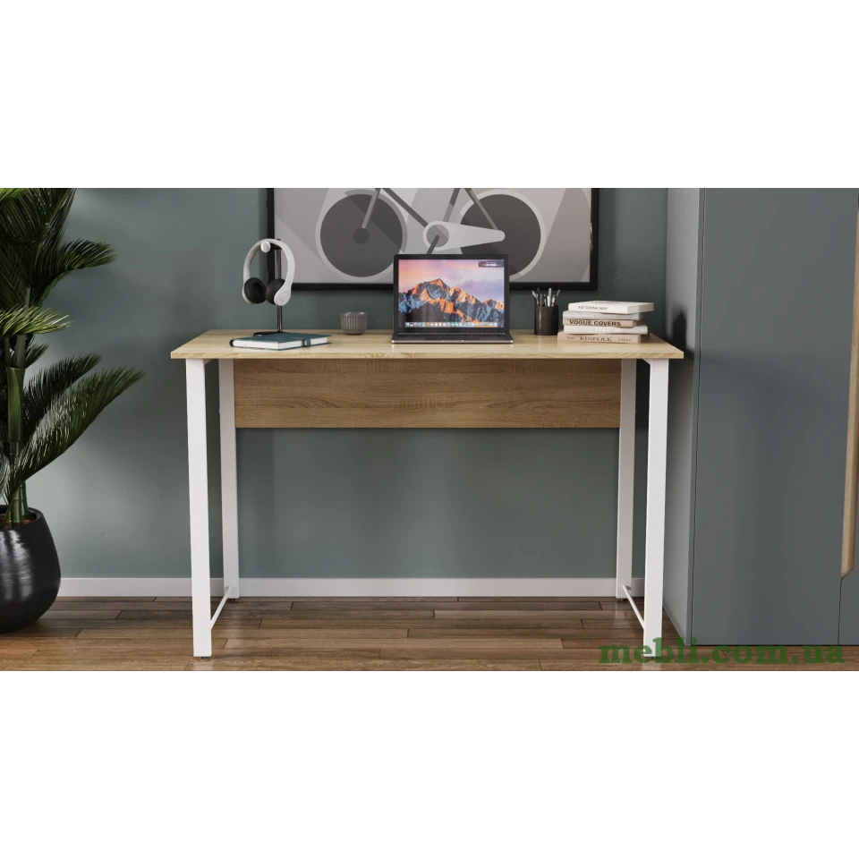 Комп'ютерний стіл Ferrum-decor Курт 75x100x60 білий ДСП Дуб Сонома 16мм