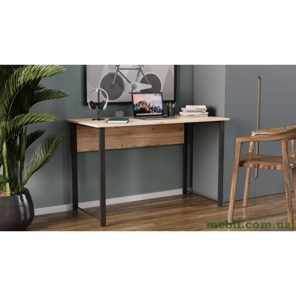Комп'ютерний стіл Ferrum-decor Курт 75x100x60 чорний ДСП Дуб Артізан 16мм