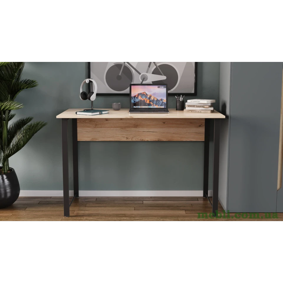 Комп'ютерний стіл Ferrum-decor Курт 75x100x60 чорний ДСП Дуб Артізан 16мм