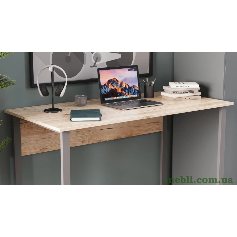 Комп'ютерний стіл Ferrum-decor Курт 75x100x70 сірий ДСП Дуб Артізан 32мм