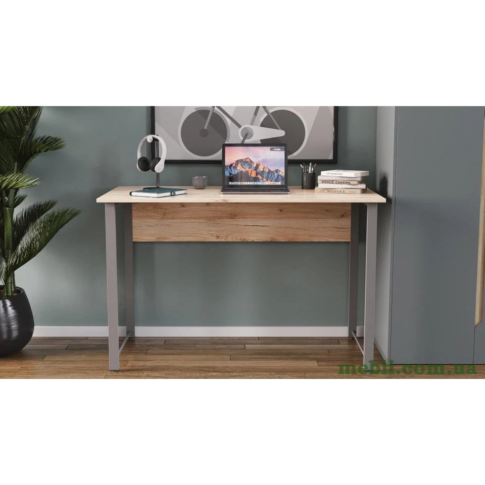 Комп'ютерний стіл Ferrum-decor Курт 75x100x70 сірий ДСП Дуб Артізан 32мм