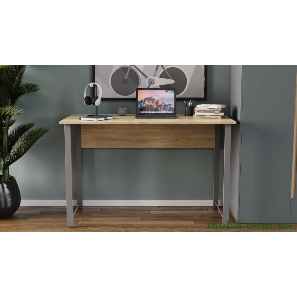 Комп'ютерний стіл Ferrum-decor Курт 75x100x70 сірий ДСП Дуб Сонома 16мм