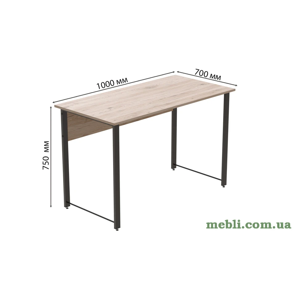 Комп'ютерний стіл Ferrum-decor Курт 75x100x70 чорний ДСП Дуб Артизан 16мм