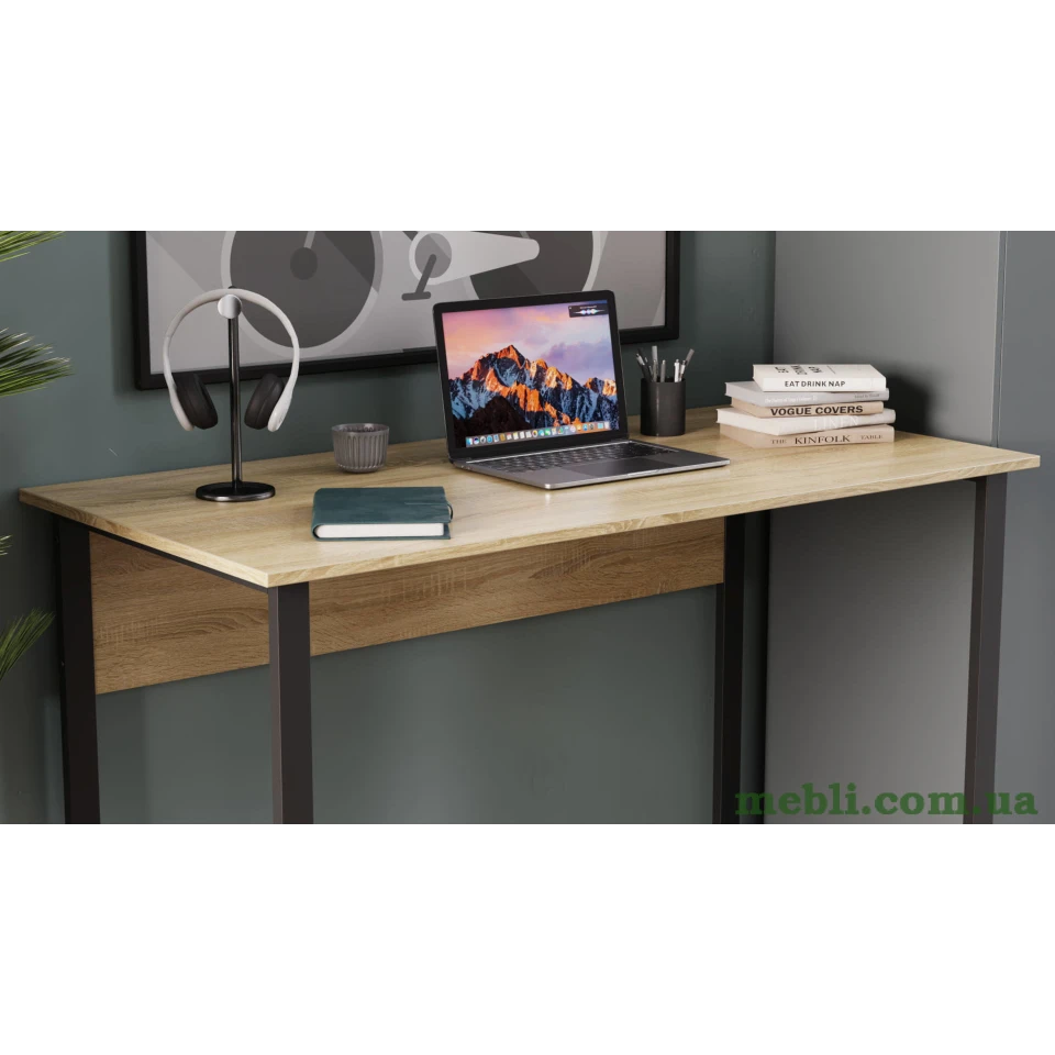 Комп'ютерний стіл Ferrum-decor Курт 75x100x70 чорний ДСП Дуб Сонома 16мм