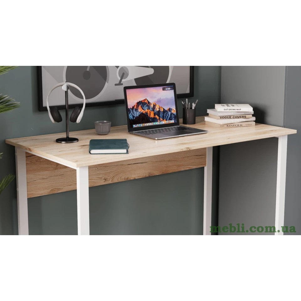 Комп'ютерний стіл Ferrum-decor Курт 75x120x60 білий ДСП Дуб Артізан 16мм